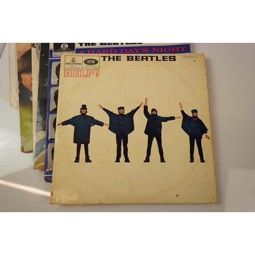 219 - Vinyl - The Beatles 7 LP's to include Rubber Soul (OMC 1267) no outer sleeve, A Hard Days Night (PMC... 