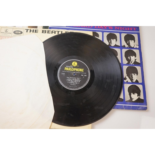 219 - Vinyl - The Beatles 7 LP's to include Rubber Soul (OMC 1267) no outer sleeve, A Hard Days Night (PMC... 