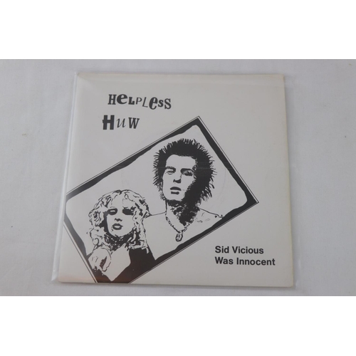 327 - PUNK - 5 RARE UK 1ST PRESSINGS 1979 PUNK SINGLES. 1. HELPLESS HUE - SID VICIOUS WAS INNOCENT (1979, ... 