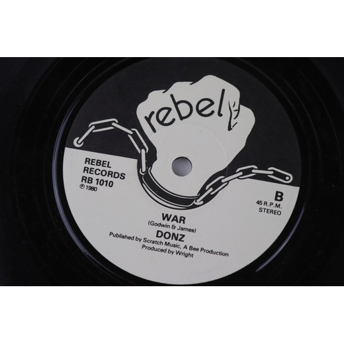 343 - PUNK / POWER POP - THE DONZ - YESTERDAY MAN / WAR (1980, UK 1ST PRESSING, REBEL RECORDS), VINYL is E... 