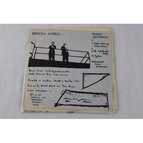 353 - DIY PUNK / POST PUNK - 5 RARE UK 1980-1982 DIY PUNK / POST PUNK, 1ST PRESSING SINGLES.  1. BRON AREA... 