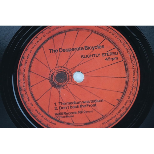 356 - DIY PUNK - 4 RARE UK 1977 -1979 DIY PUNK PRIVATE PRESSING SINGLES.  1.  THE DESPERATE BICYCLES - OCC... 