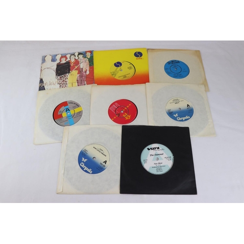 379 - PUNK PROMOS. - 8 UK PRESSING PUNK PROMO, DEMO SINGLES from 1979-1982.  1. THE DAMNED - NEW ROSE / NE... 