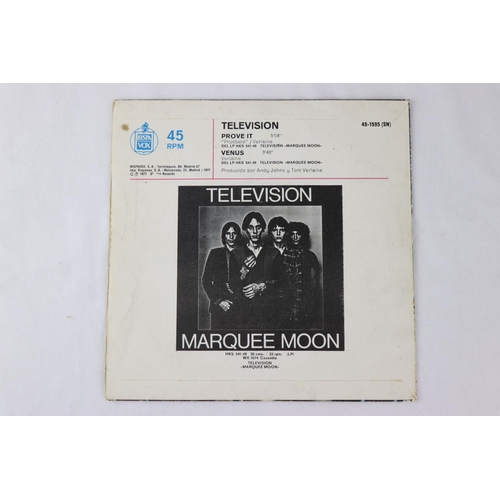 384 - PUNK - TELEVISION - PROVE IT, 1977 SPANISH PROMO 1ST ISSUE + MARQUEE MOON single.  SPANISH 1977 PROM... 