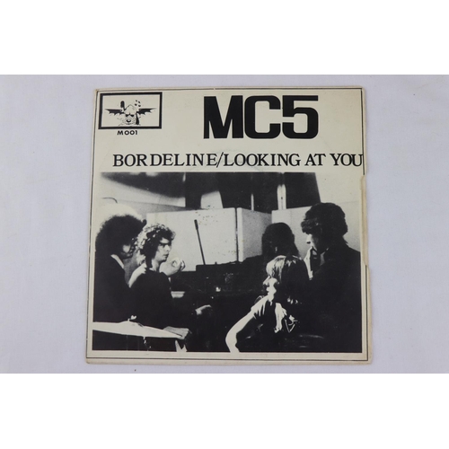 385 - PUNK / POST PUNK - 5 EUROPEAN PUNK /POST PUNK 7” SINGLES from 1977-1981. 1. MC5 - BORDERLINE (1977, ... 