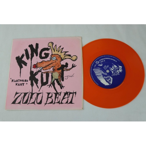 404 - PSYCHOBILLY / PUNKABILY - KING KURT - ZULU BEAT - This is the RARE UK 1ST EDITION ORANGE VINYL, HAND... 