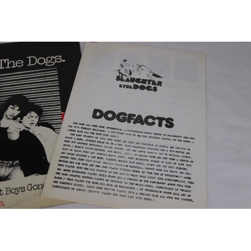 415 - PUNK PROMO 12” + PRESS PACK - SLAUGHTER AND THE DOGS - WHERE HAVE ALL THE BOOT BOYS GONE.  1977 DEMO... 