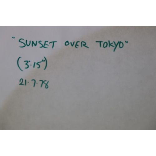 422 - PUNK / SYNTH PUNK NEW WAVE 10” ACETATE - RIKKI SYLVAN & THE LAST DAYS - SUNSET OVER TOKYO.  A RARE U... 