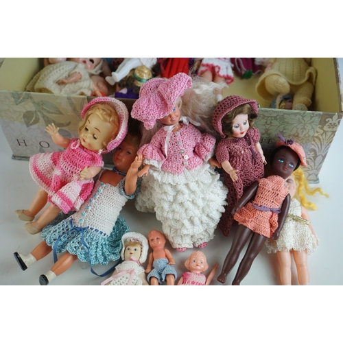 13 - Collection of 30 small dolls mainly celluloid & plastic examples from the mid 20th C