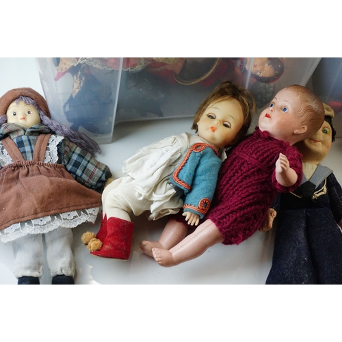 57 - Large quantity of small sized dolls to include Norah Wellings, Greek Boy (NYC) etc, plastic, cellulo... 