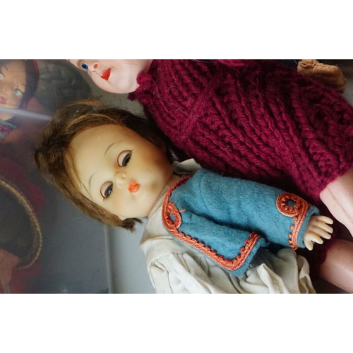 57 - Large quantity of small sized dolls to include Norah Wellings, Greek Boy (NYC) etc, plastic, cellulo... 