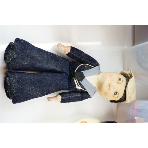 57 - Large quantity of small sized dolls to include Norah Wellings, Greek Boy (NYC) etc, plastic, cellulo... 