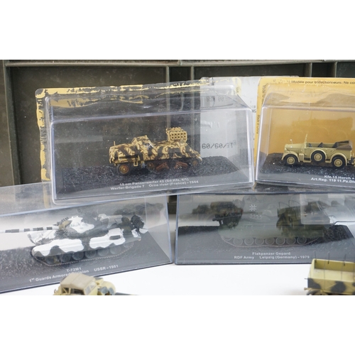 20 - 120 x Cased De Agostini Combat Tank Collection diecast models to include Challenger 1, M4A3 Sherman,... 