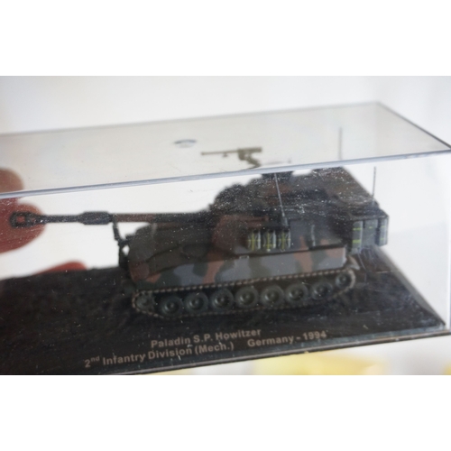 20 - 120 x Cased De Agostini Combat Tank Collection diecast models to include Challenger 1, M4A3 Sherman,... 