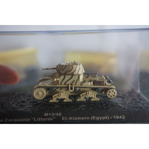 20 - 120 x Cased De Agostini Combat Tank Collection diecast models to include Challenger 1, M4A3 Sherman,... 