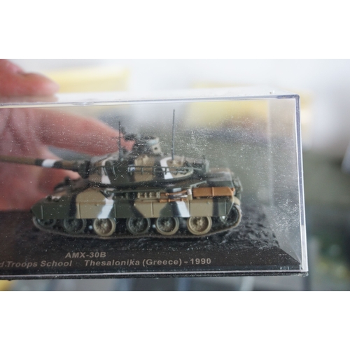 20 - 120 x Cased De Agostini Combat Tank Collection diecast models to include Challenger 1, M4A3 Sherman,... 