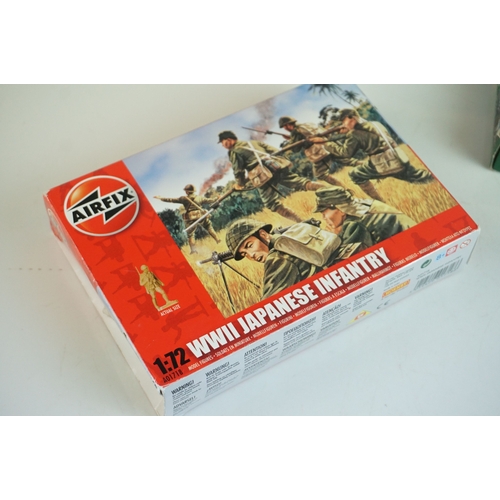 31 - Three boxed plastic figures to include 1:72 scale Airfix A01718 WWII Japanese Infantry, 1:72 scale R... 