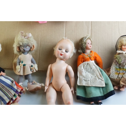 64 - Large quantity of mid 20th C onwards dolls and toys to include 2 x original Polly Pockets, tourist d... 