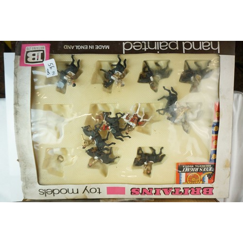 56 - Quantity of plastic figures to include trade boxes, features Britains 7840 Mounted Band Guards set (... 