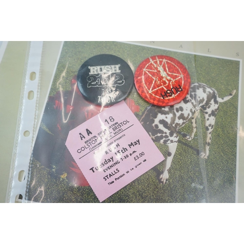 286 - Music Collectables - Two Rush concert programmes (1980 World Tour & Signals), Colston Hall ticket an... 