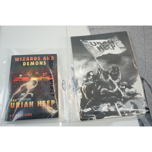 287 - Music Collectables - Uriah Heep items to include t-shirt XXL, Tenth Anniversary World Tour programme... 