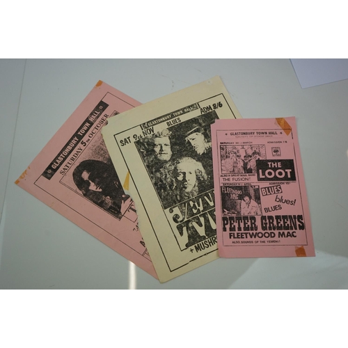 294 - Music Posters - Three original Glastonbury Town Hall flyers featuring Fleetwood Mac & The Loot, Tyra... 