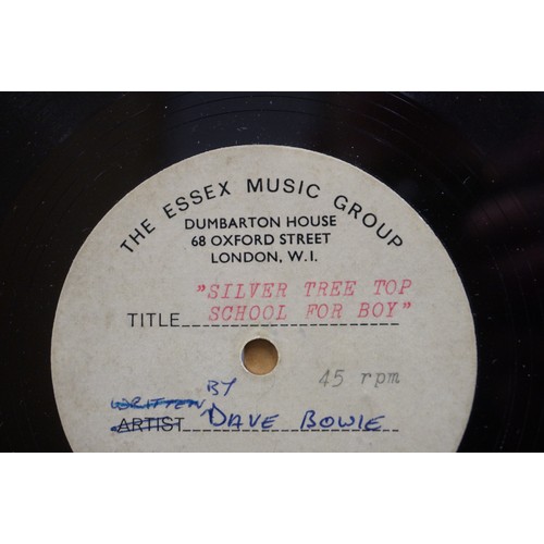 298 - Vinyl - David Bowie - A Single sided acetate demo for the song ' Silver Tree Top School For Boys ' (... 
