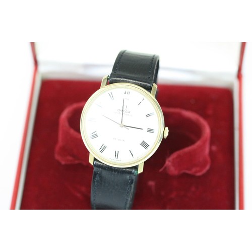 296A - A gentleman's Omega De Ville automatic wristwatch with gold plated case, Omega logo to crown.  Repla... 