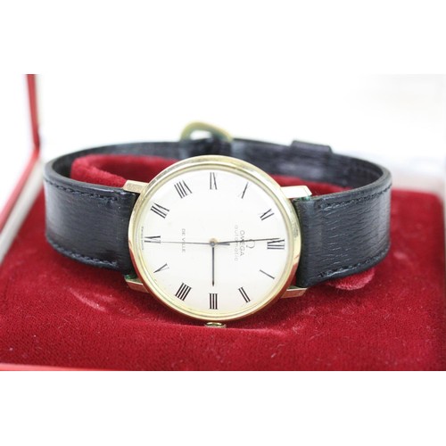 296A - A gentleman's Omega De Ville automatic wristwatch with gold plated case, Omega logo to crown.  Repla... 