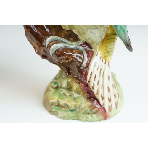 1 - A Beswick Green Woodpecker figure impressed number 1219 green paper label together with a  Royal Sta... 