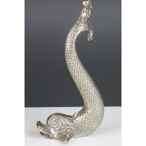 105 - White Metal Cutajar Malta Dolphin Figure