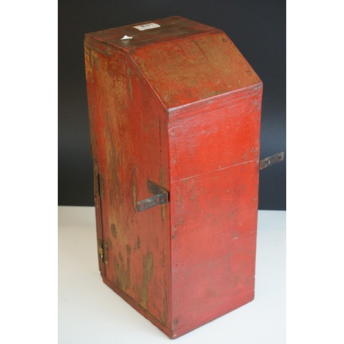 108 - Vintage Red Painted Wooden Letter Box