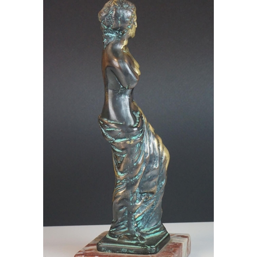 109 - Bronze Figure ' Venus De Milo ' on marble base