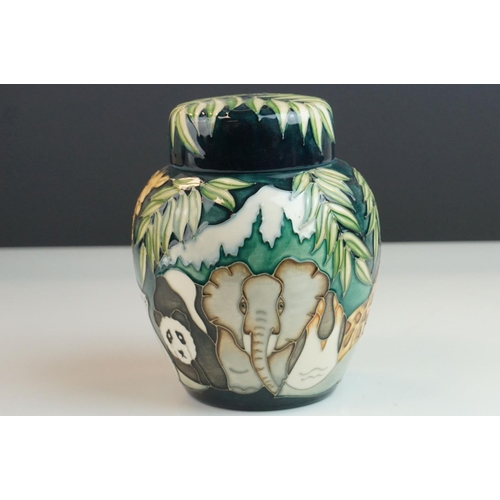 11 - Moorcroft Lidded Jar, Moorcroft Collector's Club piece in the Noah's Ark pattern, dated 95, with imp... 