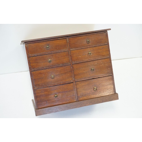 118 - Vintage Mahogany Table Top Chest of Eight Drawers