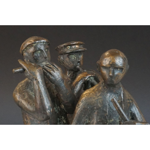 119 - Catharini Stern 20th century Bronze Sculpture of three street musicians, signed and dated 1974.