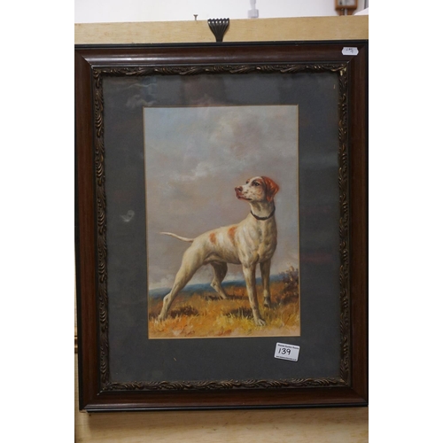 139 - Oil Painting Study of a Pointer Dog in a Landscape