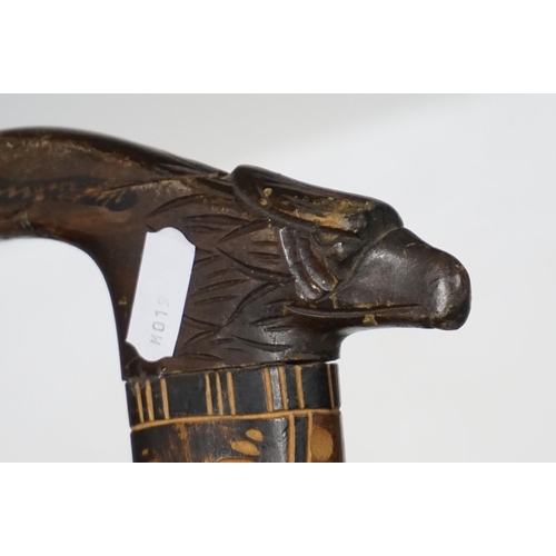 149 - Polish Wooden Carved Alpine Walking Stick, the carved handle in the form of an Eagle's head, carved ... 