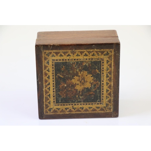 181 - A Victorian Tunbridge ware wooden trinket box.