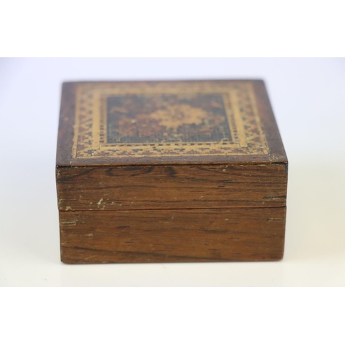 181 - A Victorian Tunbridge ware wooden trinket box.