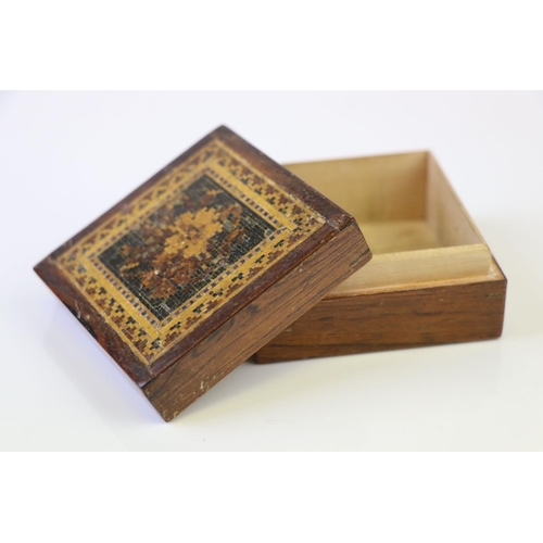 181 - A Victorian Tunbridge ware wooden trinket box.