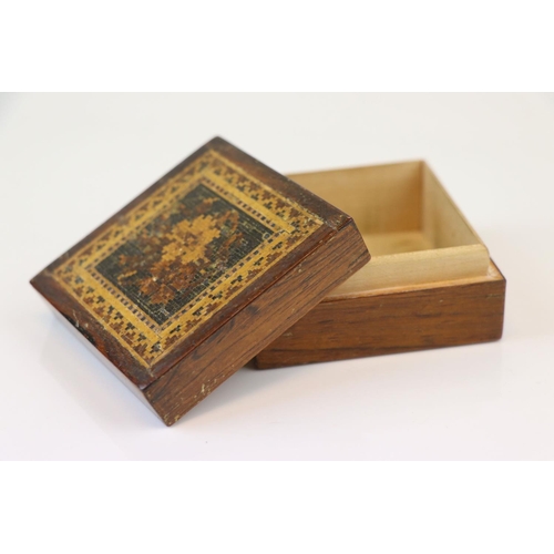 181 - A Victorian Tunbridge ware wooden trinket box.