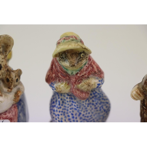 193 - Three c1940 Beswick Beatrix Potter (with hollow bases, possibly test pieces) including Hunca Munca w... 