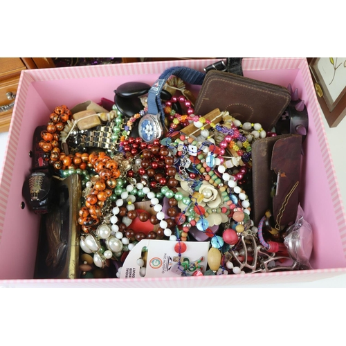 250 - A collection of mainly contemporary costume jewellery contained within three boxes.