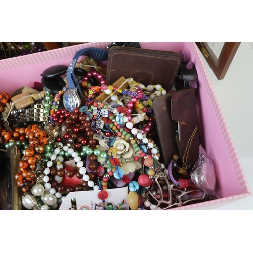 250 - A collection of mainly contemporary costume jewellery contained within three boxes.