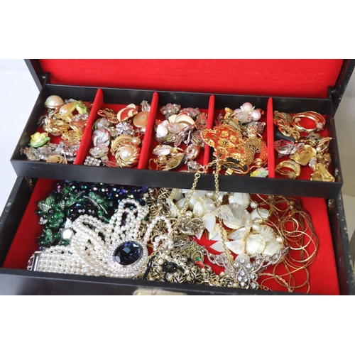 256 - Quantity of Costume Jewellery to include Stone Beaded Necklaces, Earrings, etc in two Jewellery Boxe... 