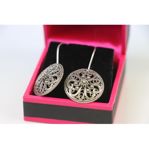 287 - Pair of Silver Filigree Earrings