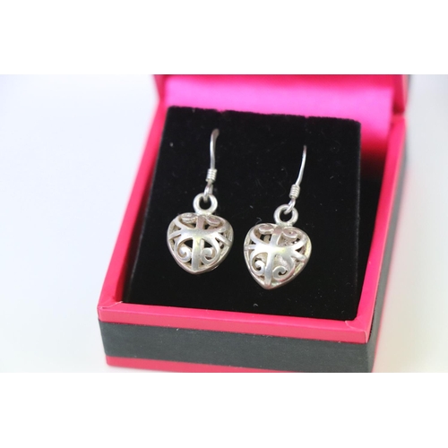 293 - Pair of Silver Heart shaped Earrings