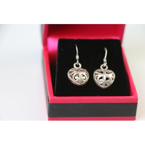 293 - Pair of Silver Heart shaped Earrings