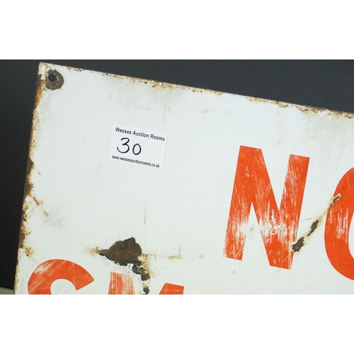 30 - Enamel ' No Smoking ' Sign, 25.5cms x 41cms